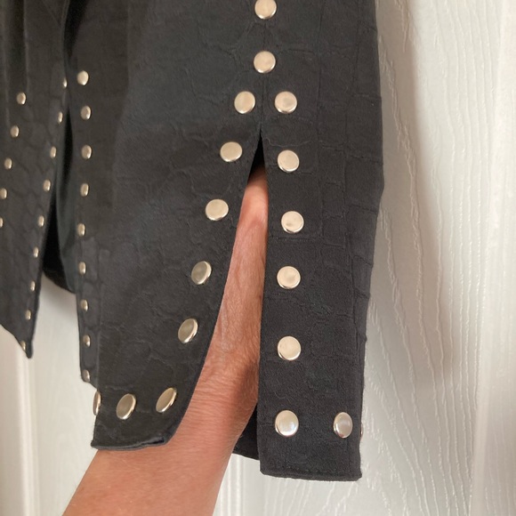 Alberto Makali, short studded jacket, black, vintage, size 2 - Picture 4 of 9